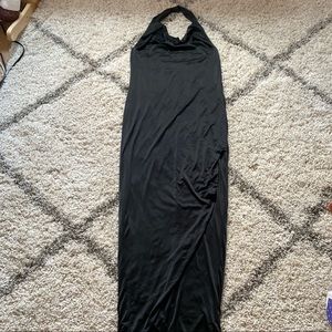 New Black Halston Heritage Halter Gown Dress